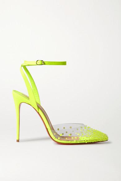 neon louboutin heels