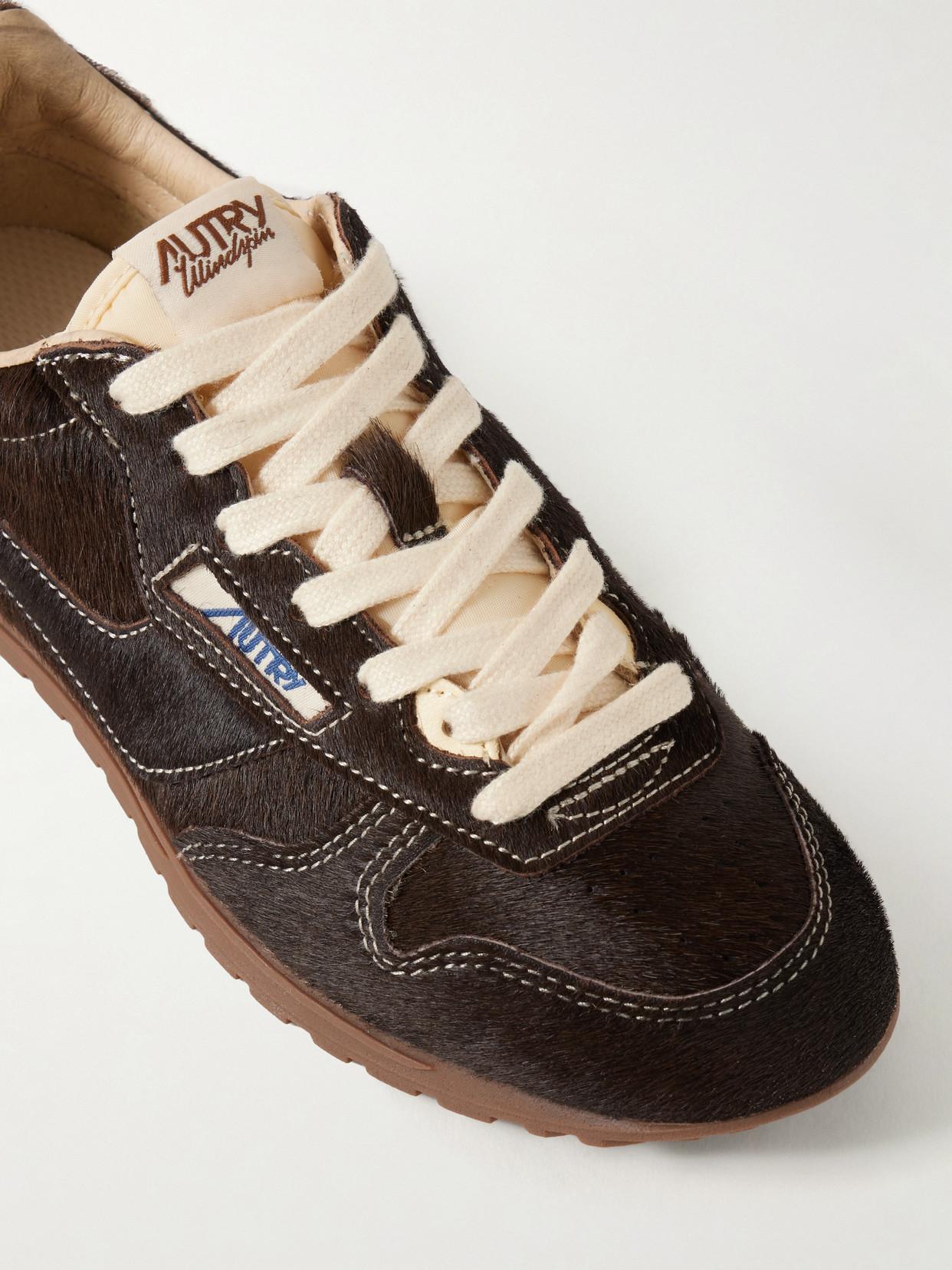 Autry Windspin Calf Hair Sneakers in Black | Lyst