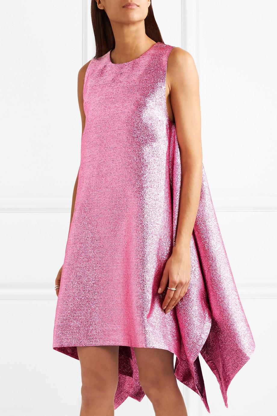 House of Holland Draped Lurex Mini Dress in Pink | Lyst