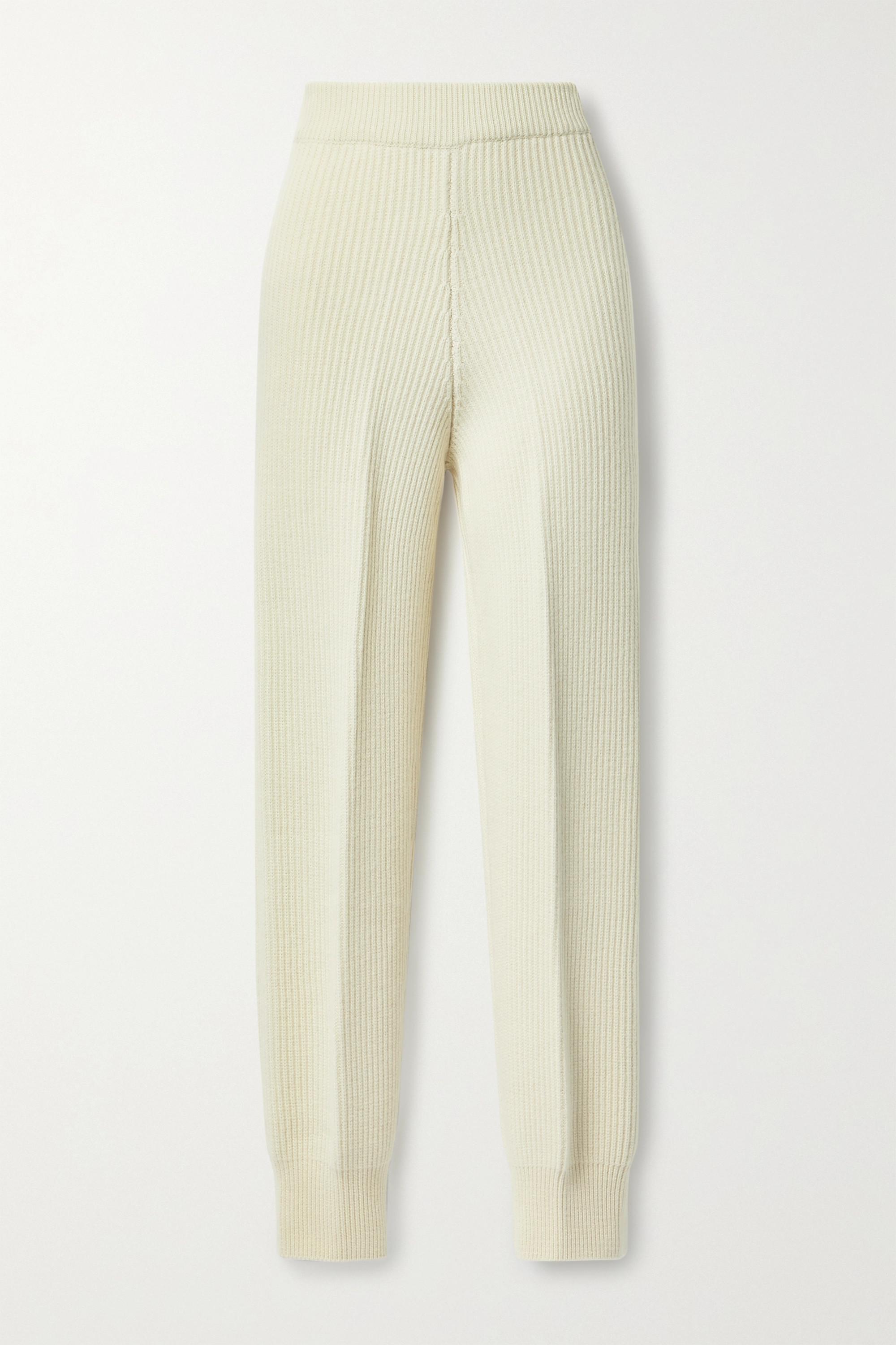 Frankie Shop Ribbed Wool Track Pants in 