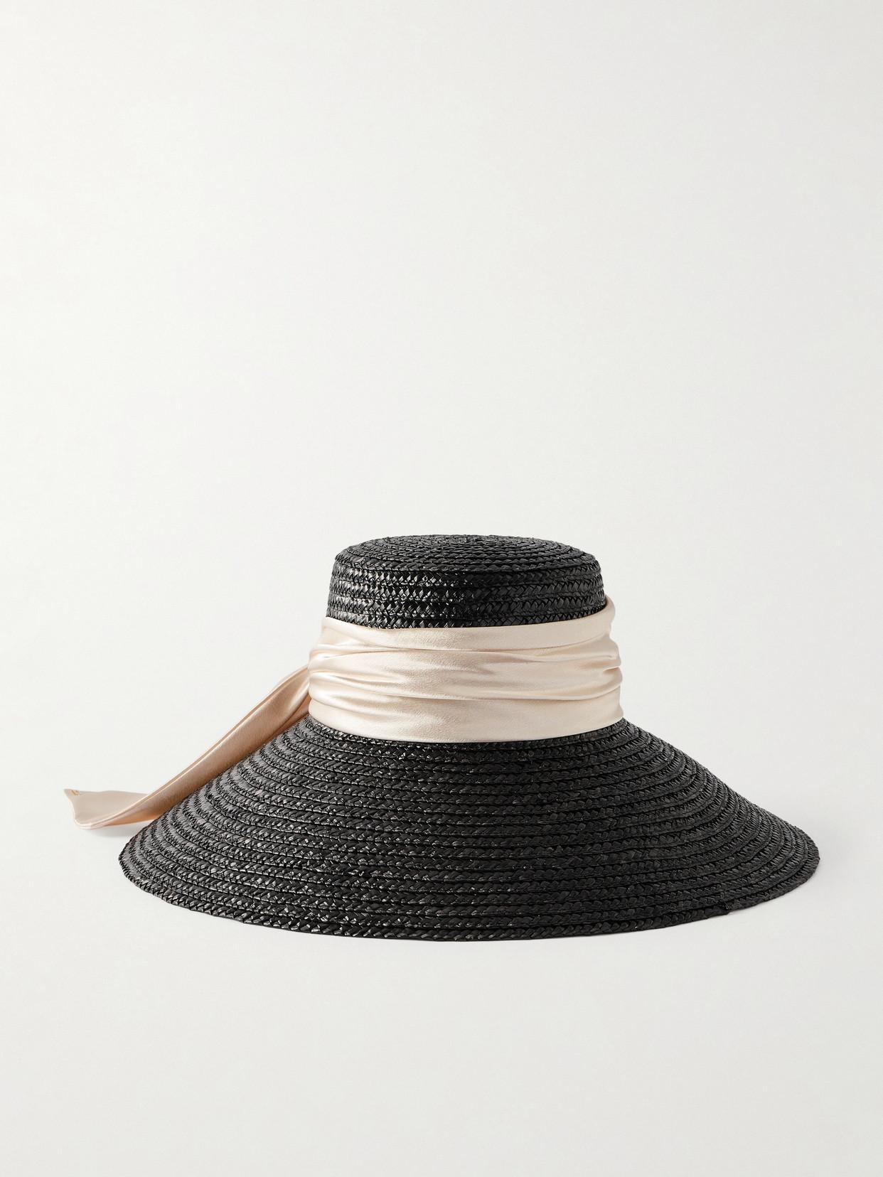 Eugenia Kim Mirabel Satin-Trimmed Straw Sunhat in White | Lyst