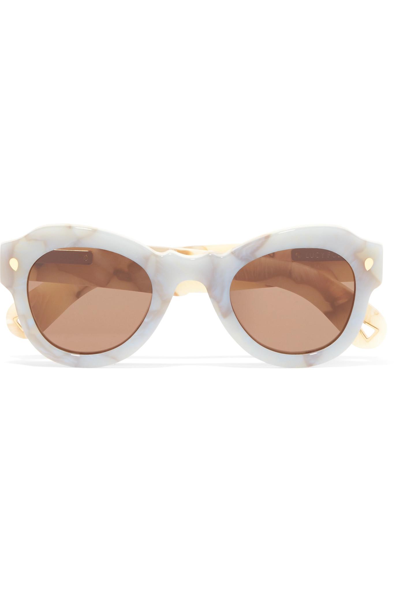 Lucy Folk Fly Away Round-frame Acetate Sunglasses in Blue | Lyst