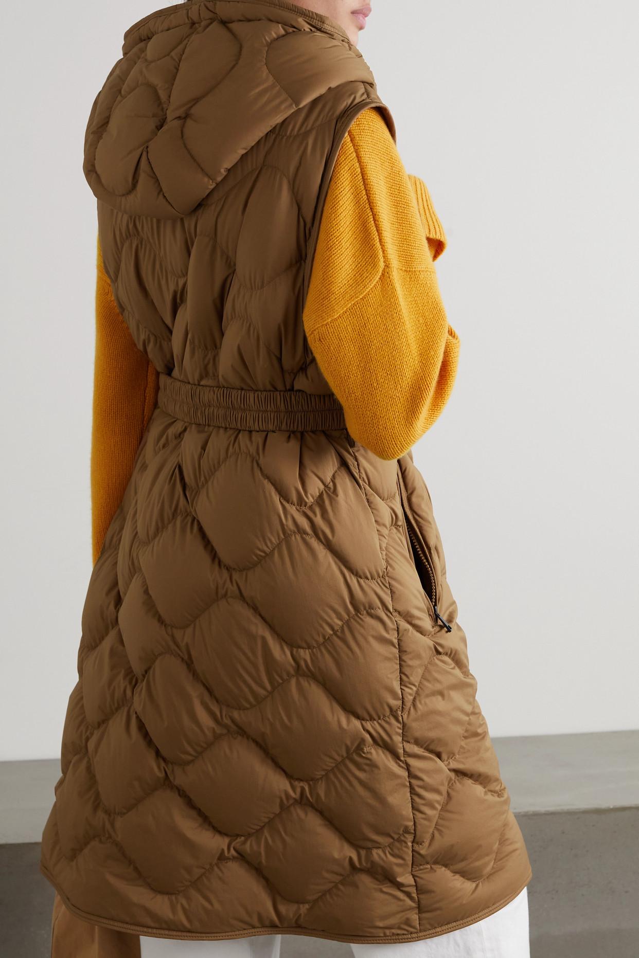Moncler Liveche Hooded Belted Quilted Shell Down Vest | Lyst