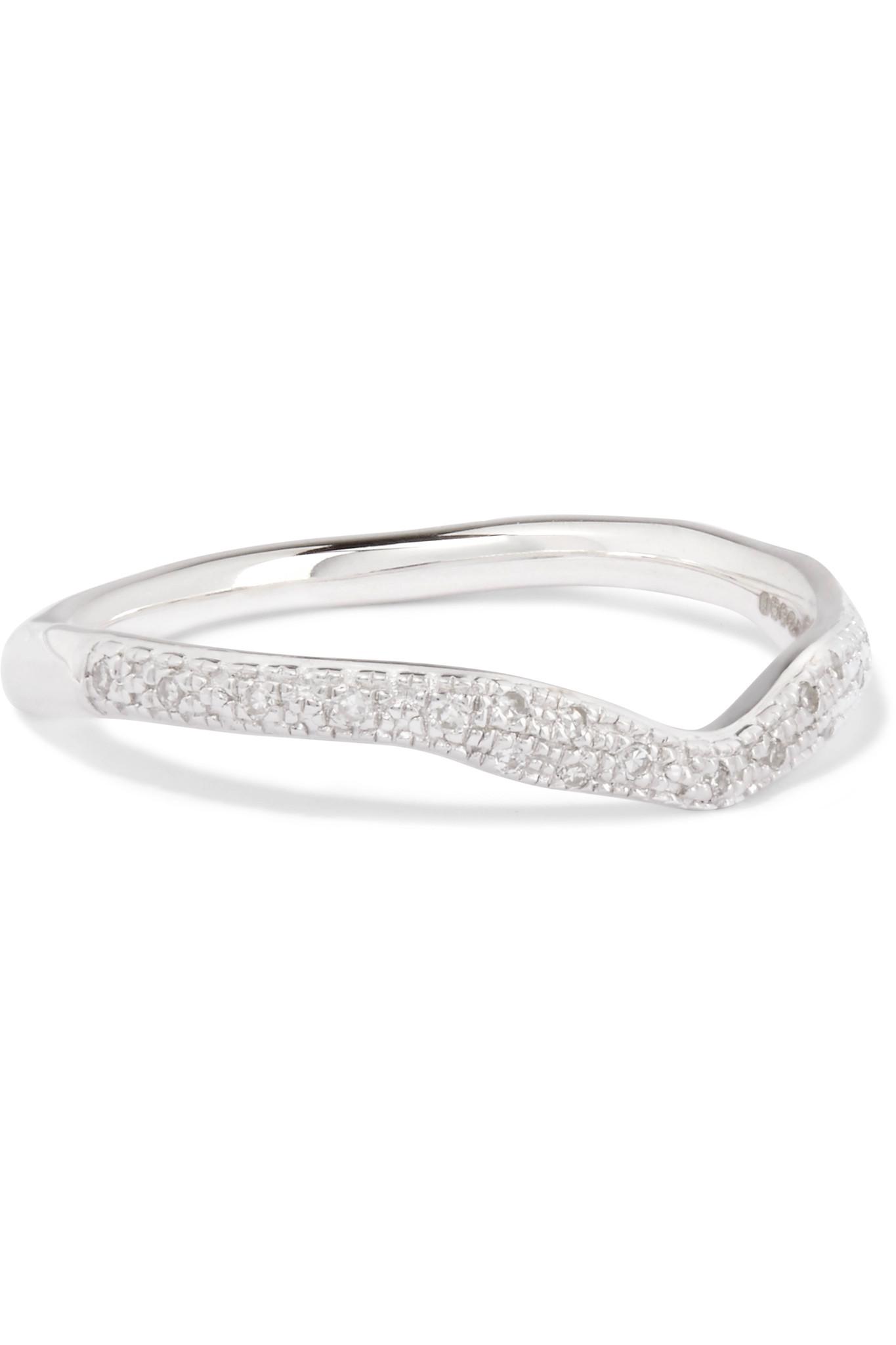 Monica Vinader Riva Sterling Silver Diamond Ring in Metallic - Lyst