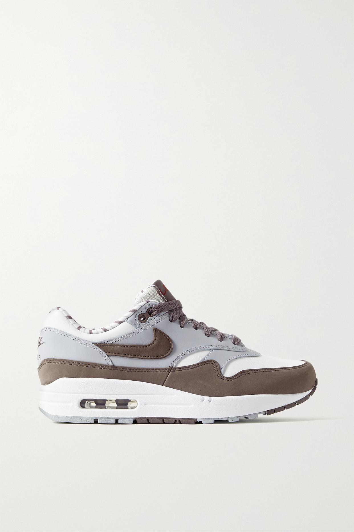 Nike Air Max 1 Shima Shima Suede-trimmed Leather Sneakers in Gray | Lyst