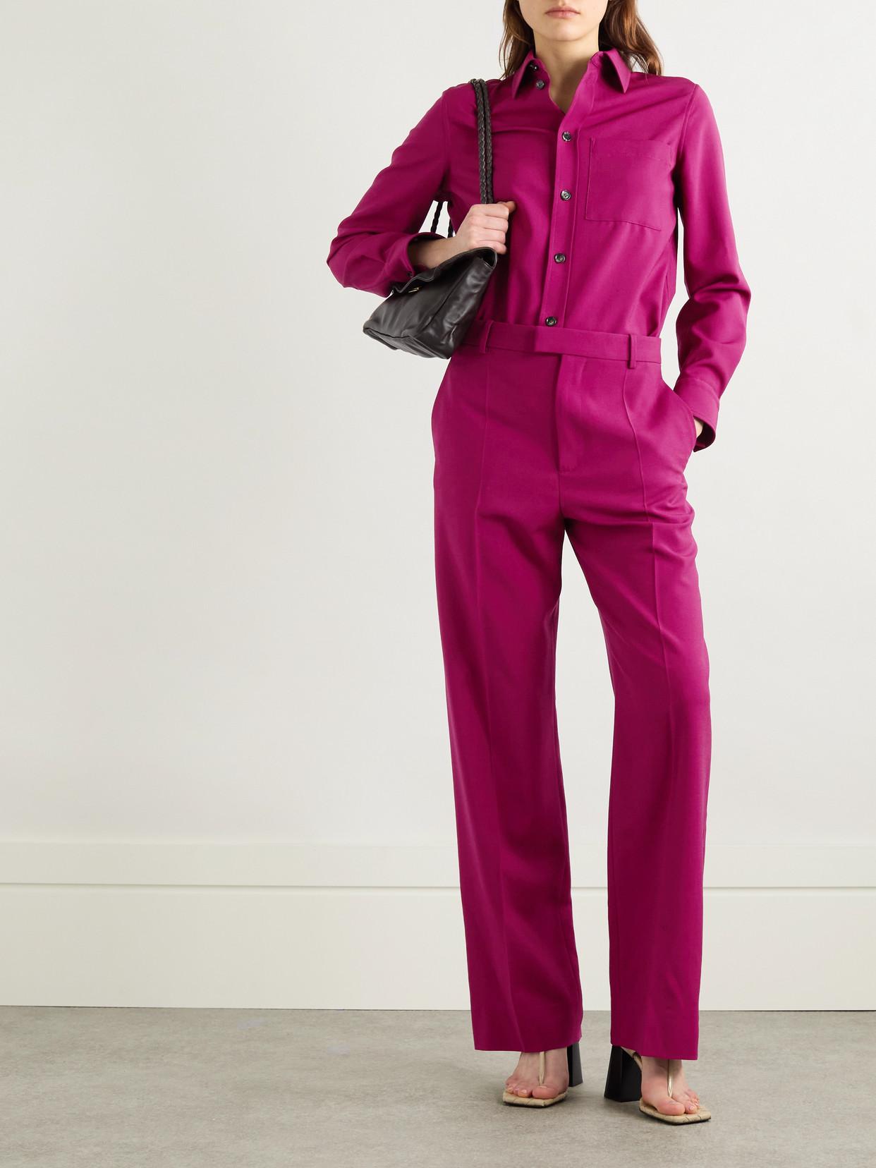 パンツ Bottega Veneta Pink Stretch Viscose Blend Pant BOTTEGA VENETA Checked crepe straight-leg pants | NET-A-PORTER