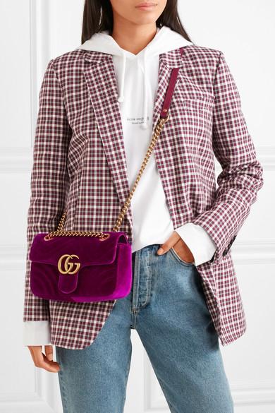 gucci marmont samt fuchsia
