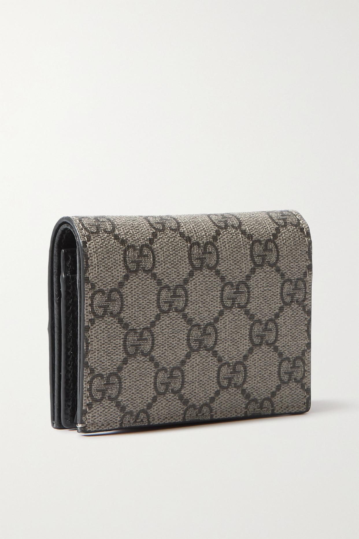 Gucci Gg Marmont Petite Textured-leather And Printed Coated-canvas 
