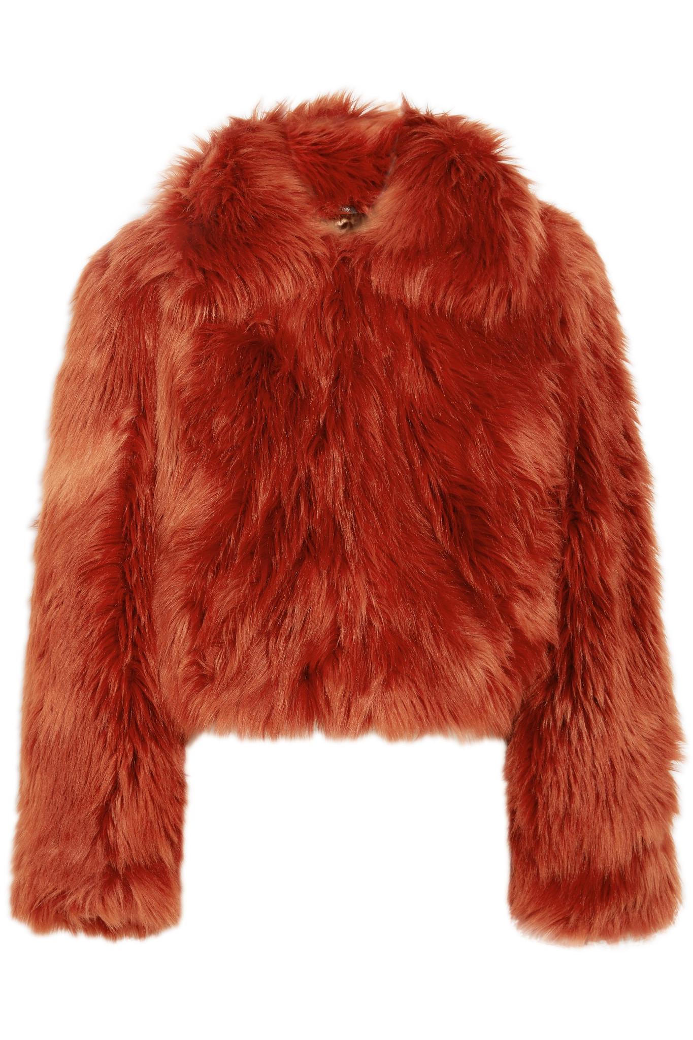Lyst - Maison Margiela Faux Fur Jacket in Orange