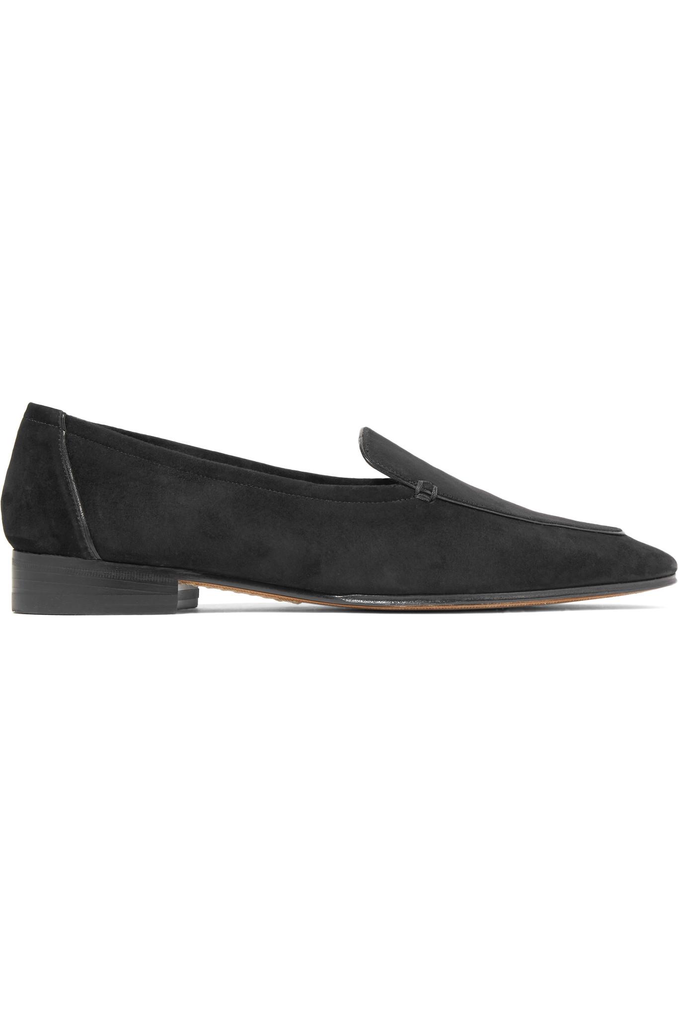 The Row Adam Suede Loafers in Black | Lyst