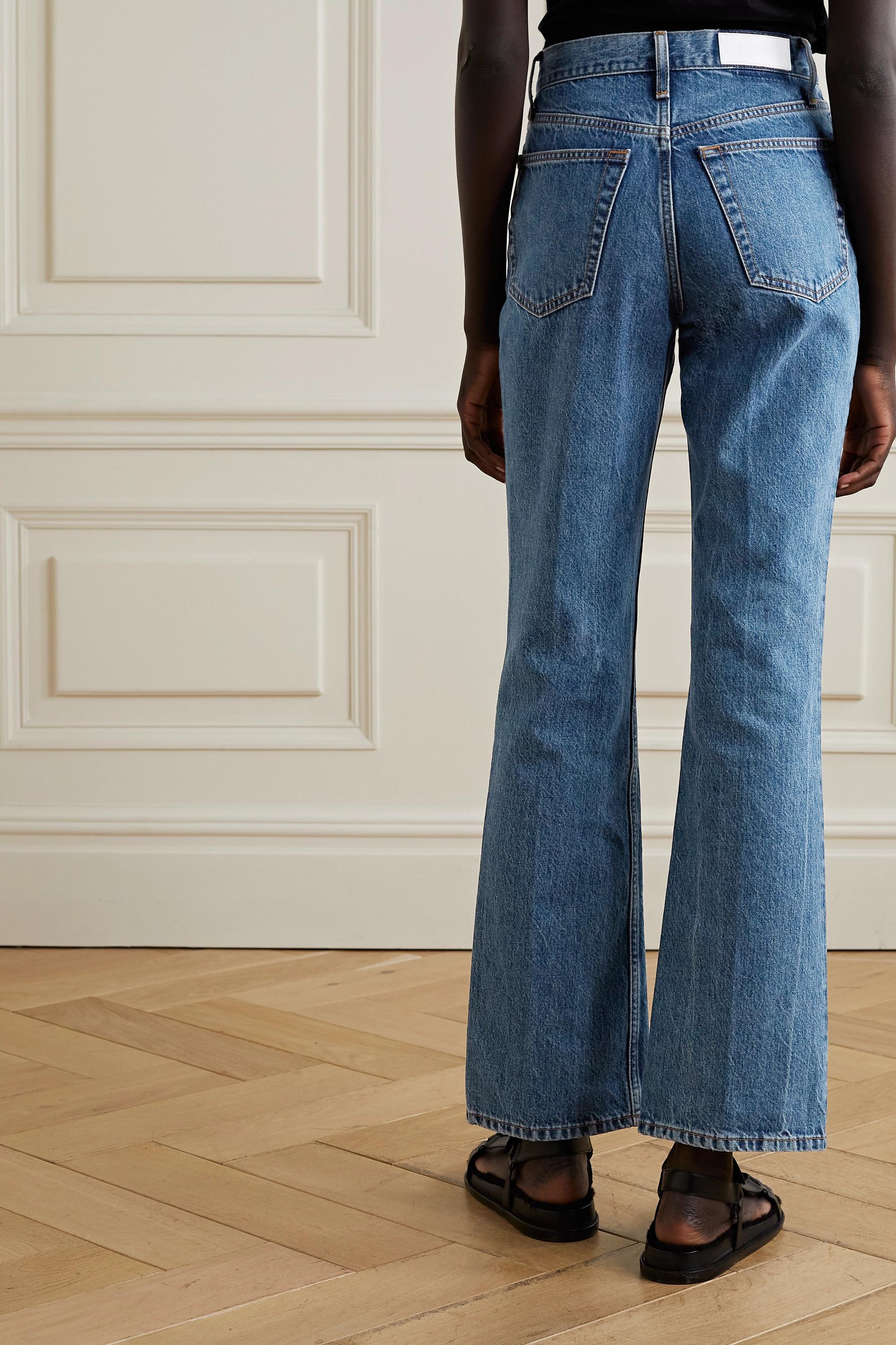 RE/DONE Denim Net Sustain 70s High-rise Bootcut Jeans in Dark Denim (Blue)  - Lyst