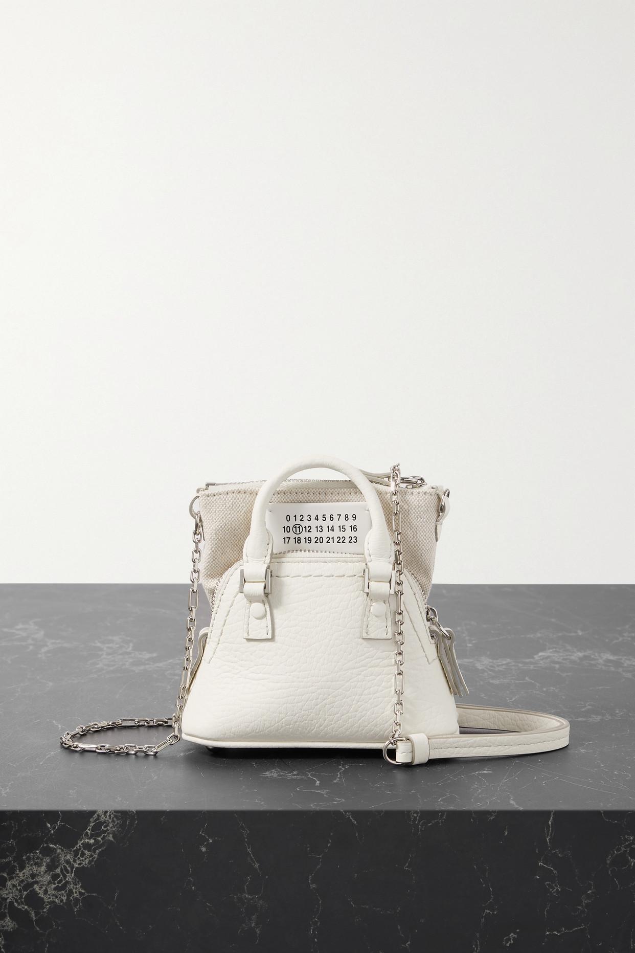 Maison Margiela 5ac Baby Texturedleather And Cottoncanvas Shoulder