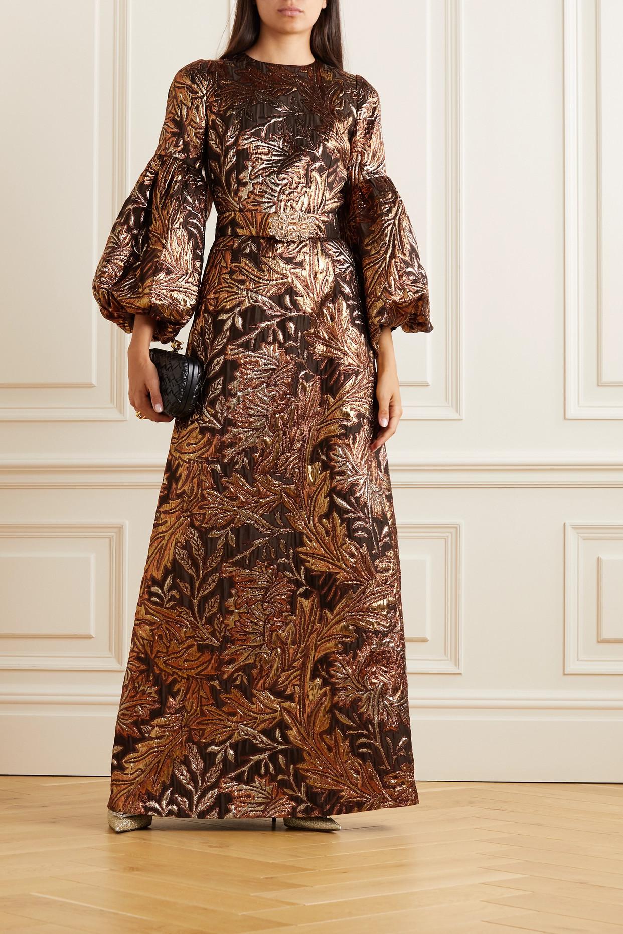 Avery g embellished brocade ball clearance gown