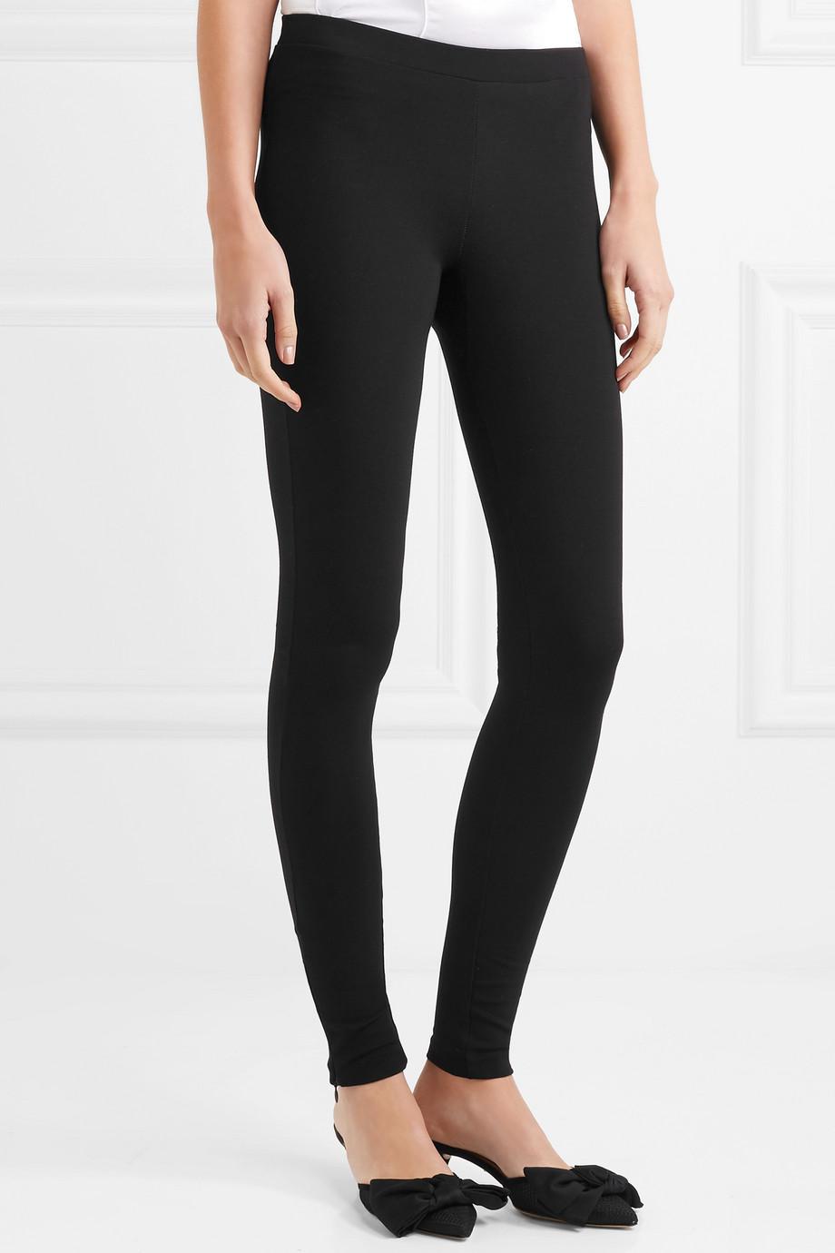 Cork Stretch-jersey Leggings in Black 