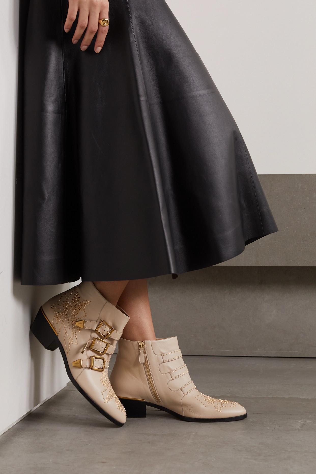 Chloé Susanna Studded Leather Ankle Boots | Lyst