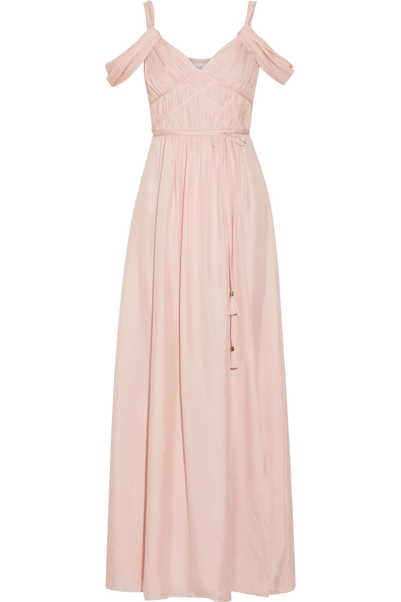 pastel pink maxi dress