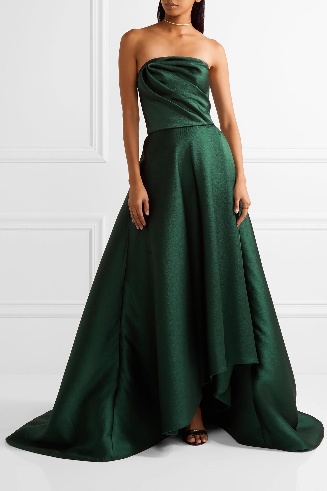 Jason Wu Strapless Faille Gown in Green | Lyst