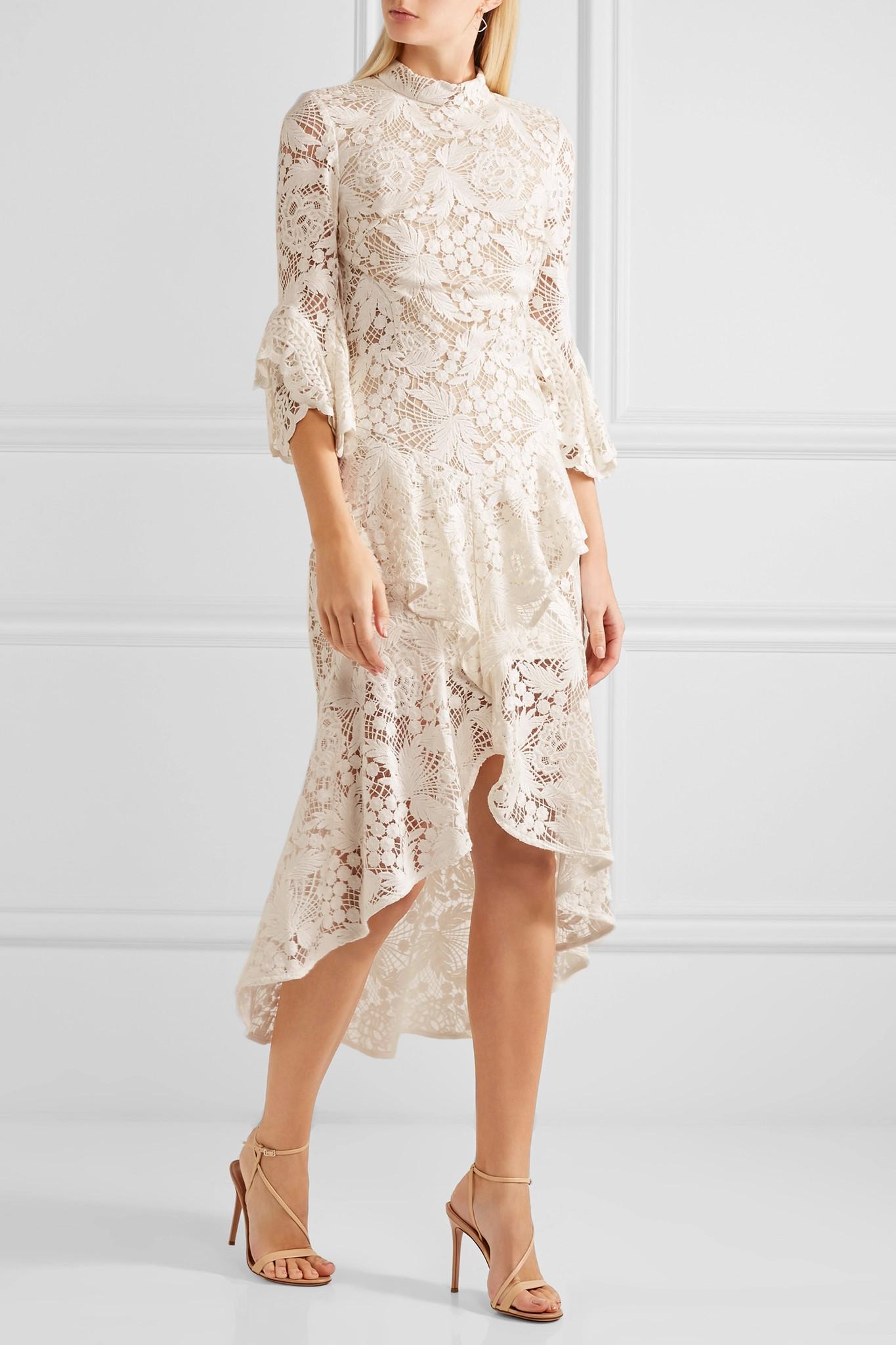 Rebecca Vallance The Society Frill Midi Dress in Ivory | REVOLVE