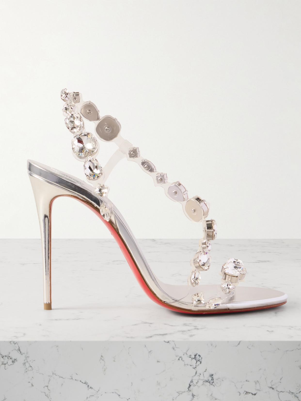 Christian Louboutin Rosalie 100 Crystal-Embellished Pvc Sandals in