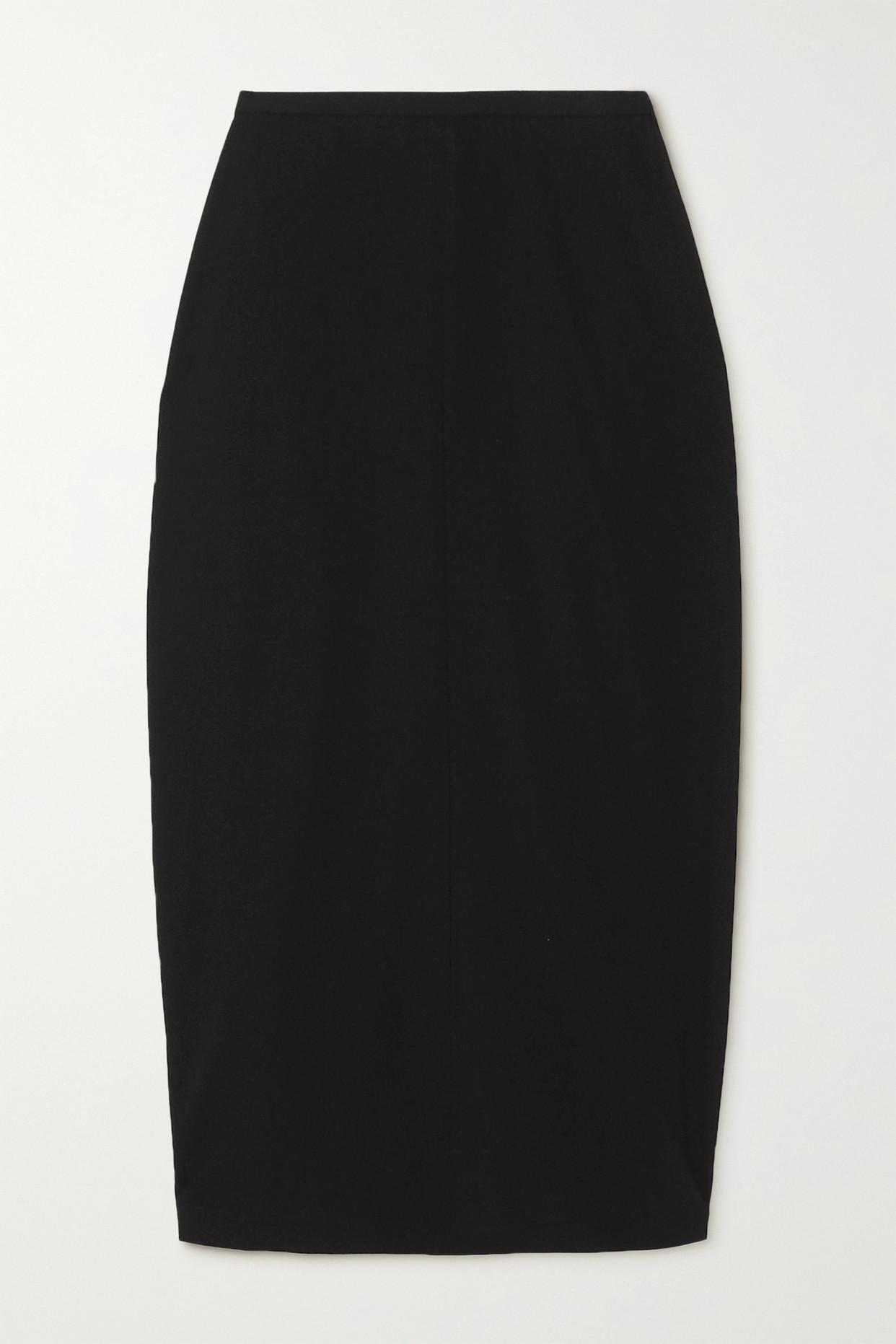 The Row Matias Woven Midi Skirt in Black | Lyst