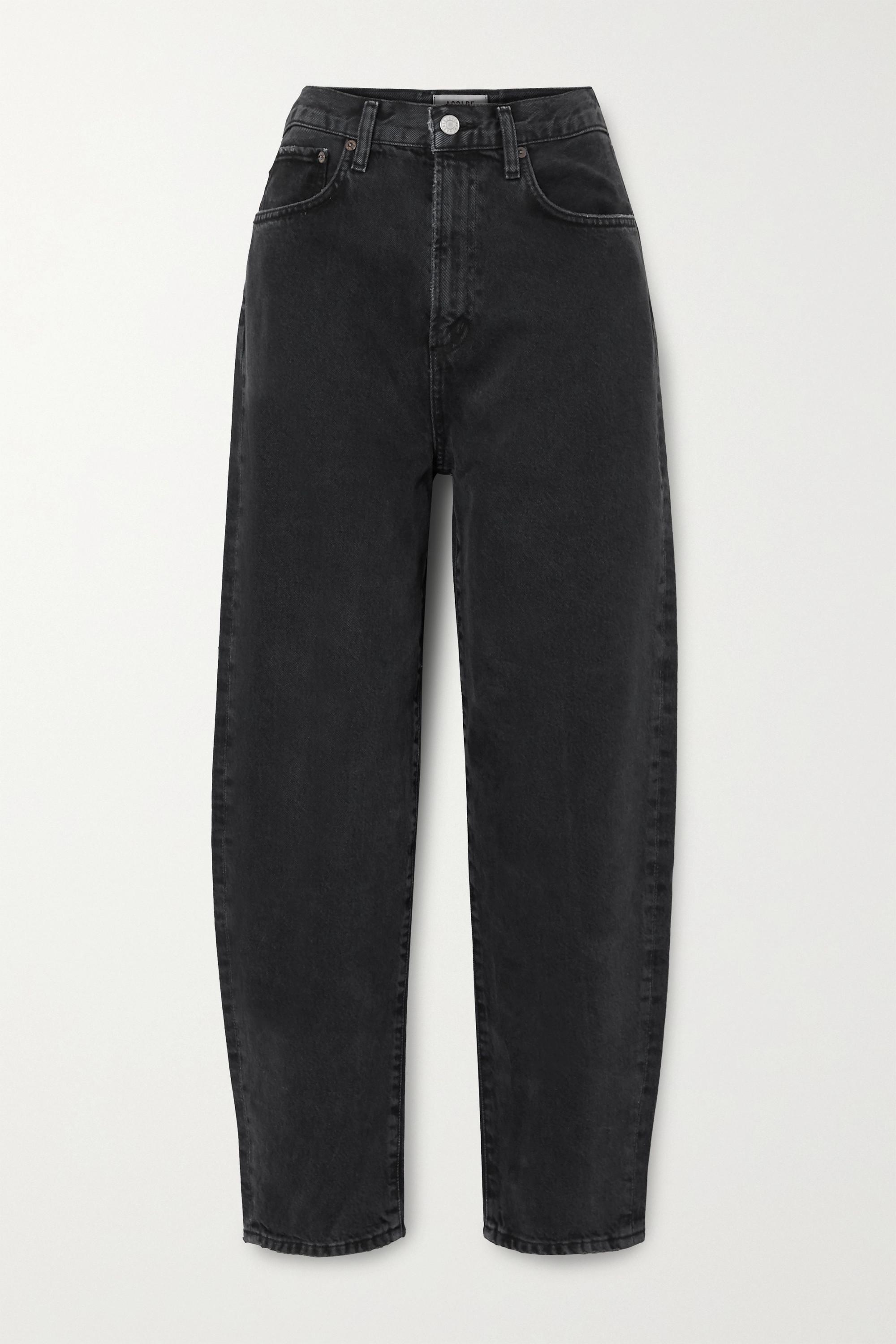 Agolde Balloon High-rise Tapered Jeans in Black | Lyst