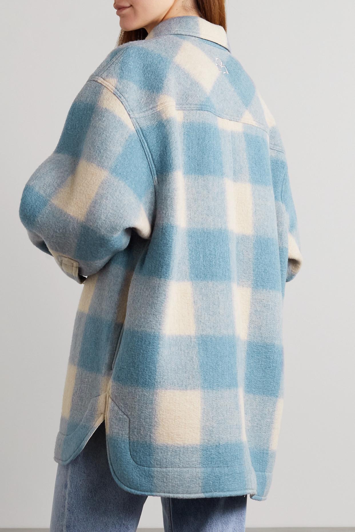 Étoile Isabel Marant Harveli Checked Flannel Jacket in Blue | Lyst
