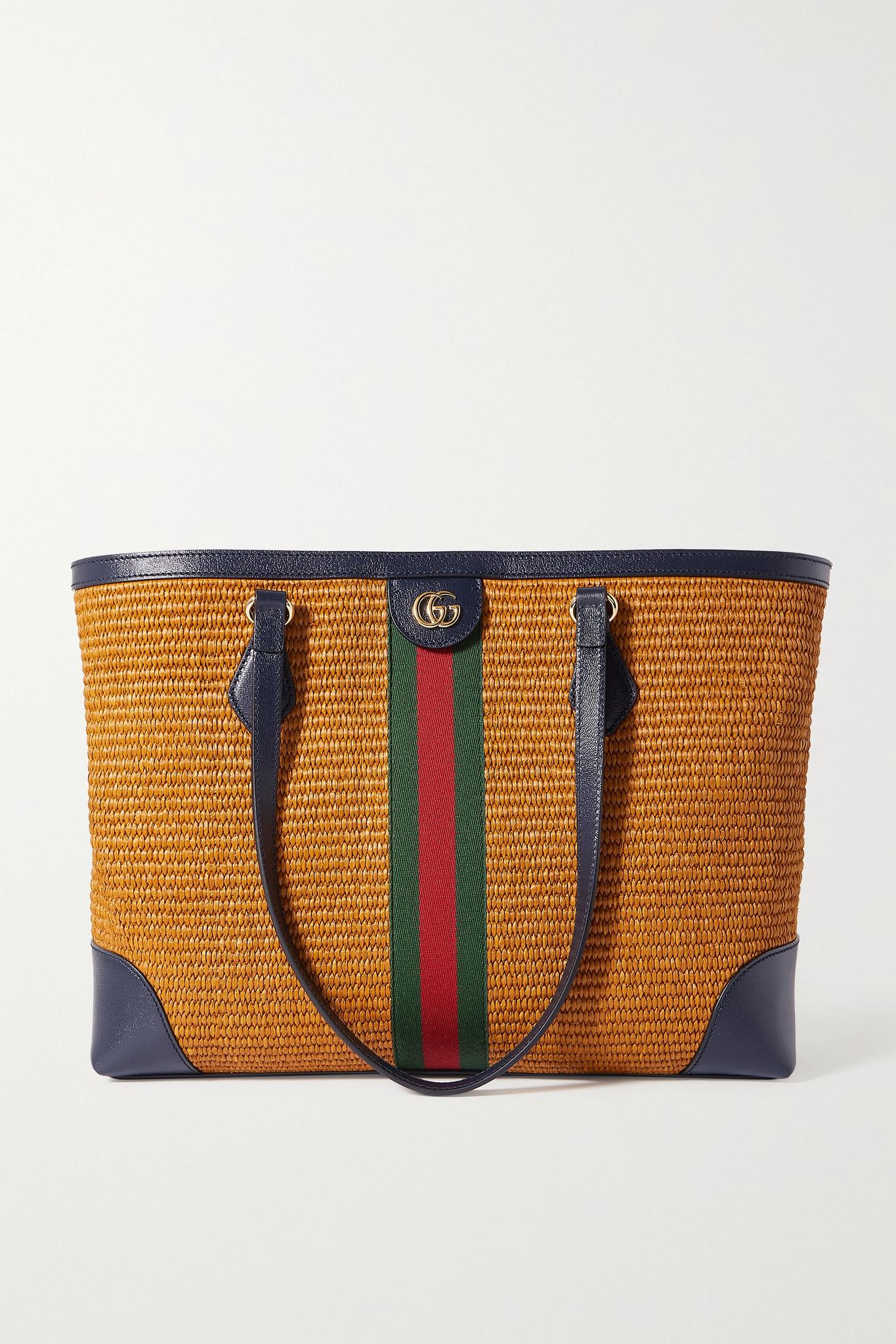 Gucci top raffia tote
