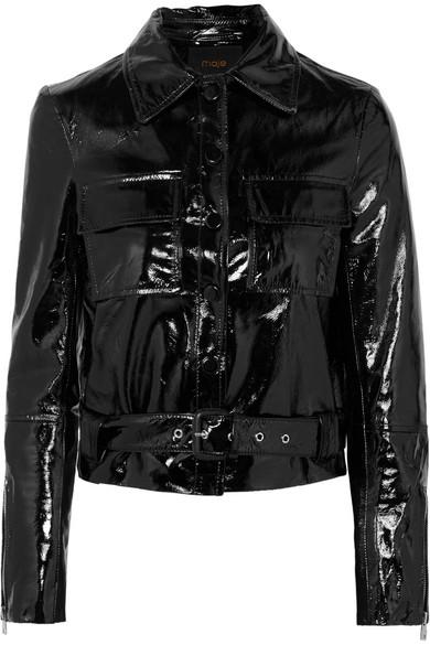 maje patent leather jacket