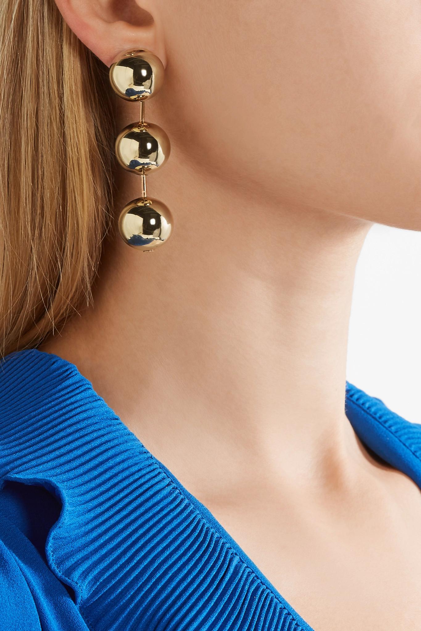 Lyst - Balenciaga Gold-tone Clip Earrings in Metallic