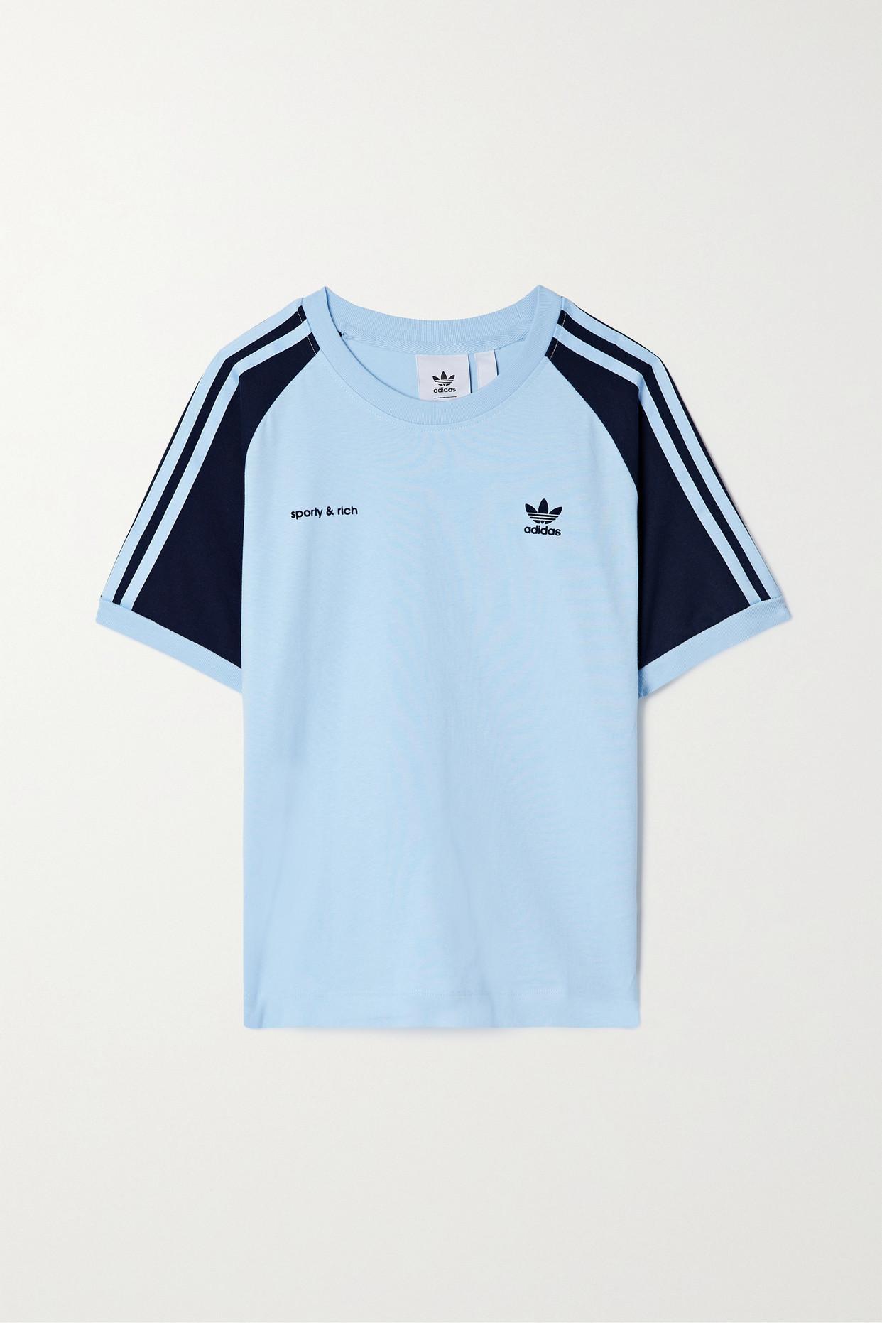 adidas Originals + Sporty & Rich Two-tone T-shirt in Blue | Lyst