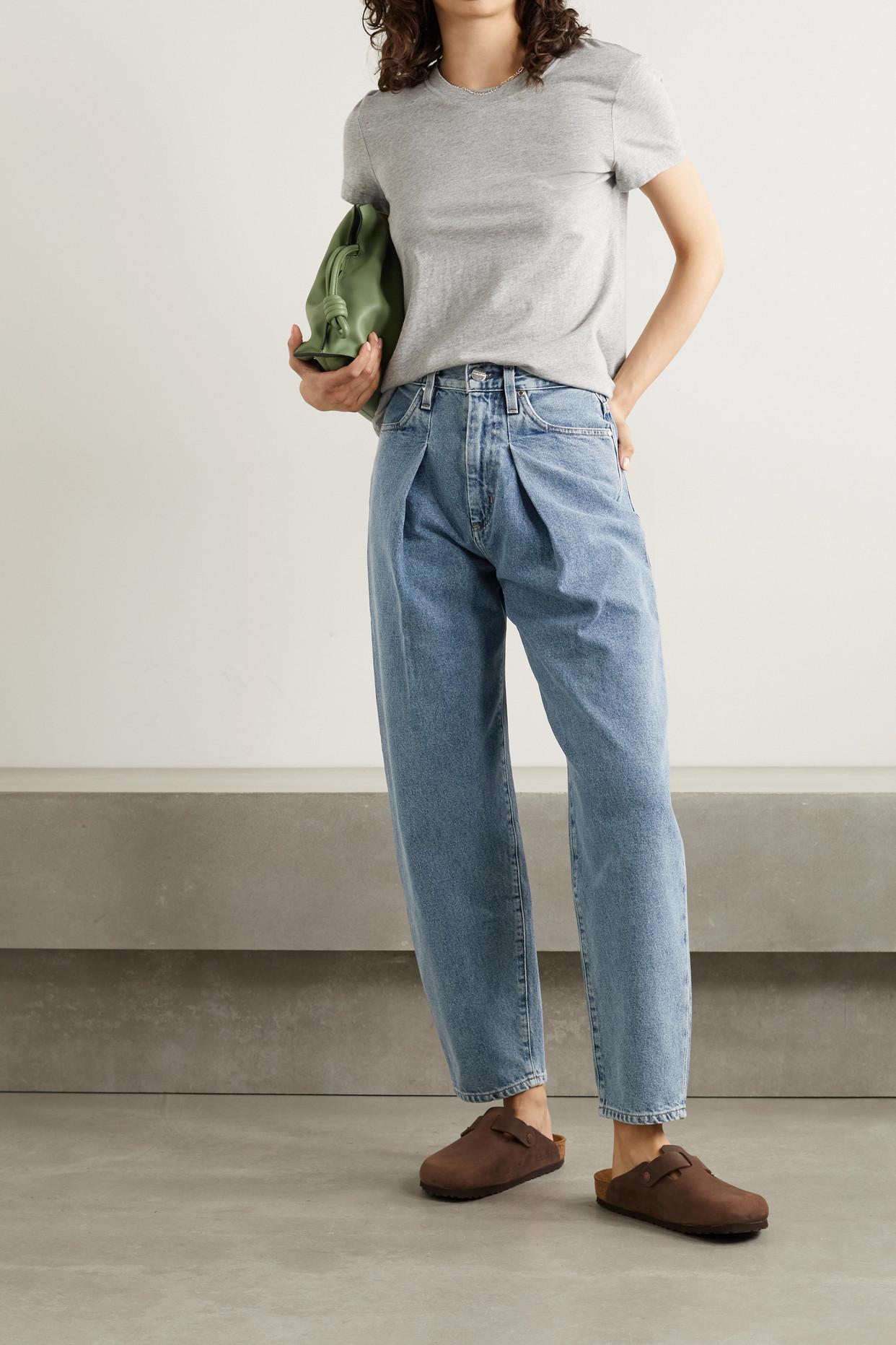 Goldsign Denim + Net Sustain The Pleat Curve High-rise Tapered Jeans in  Blue | Lyst