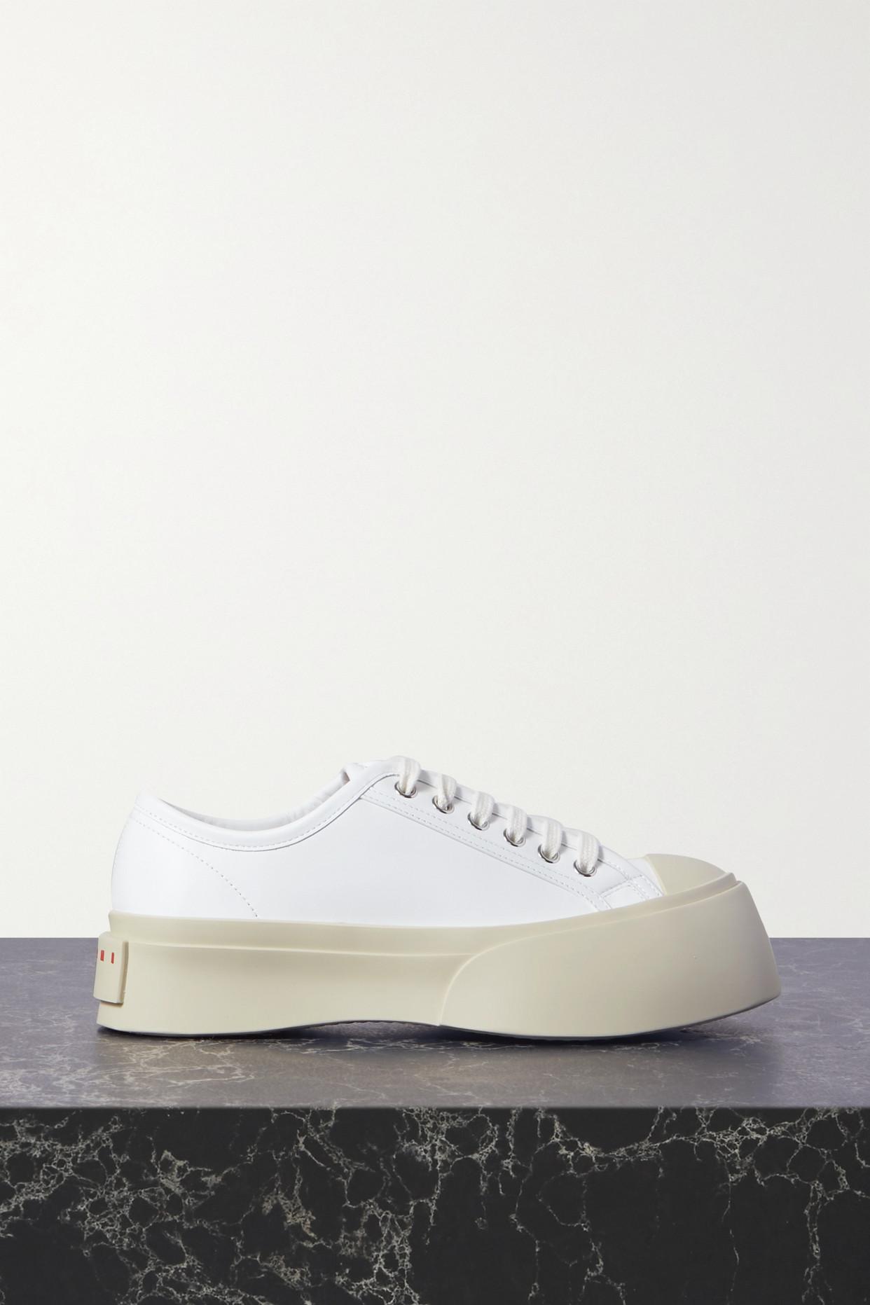 Marni Pablo Leather Platform Sneakers in White | Lyst UK