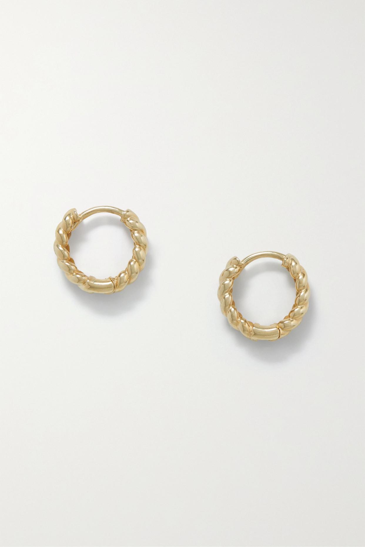 STONE AND STRAND Brioche 10karat Gold Hoop Earrings in Natural Lyst