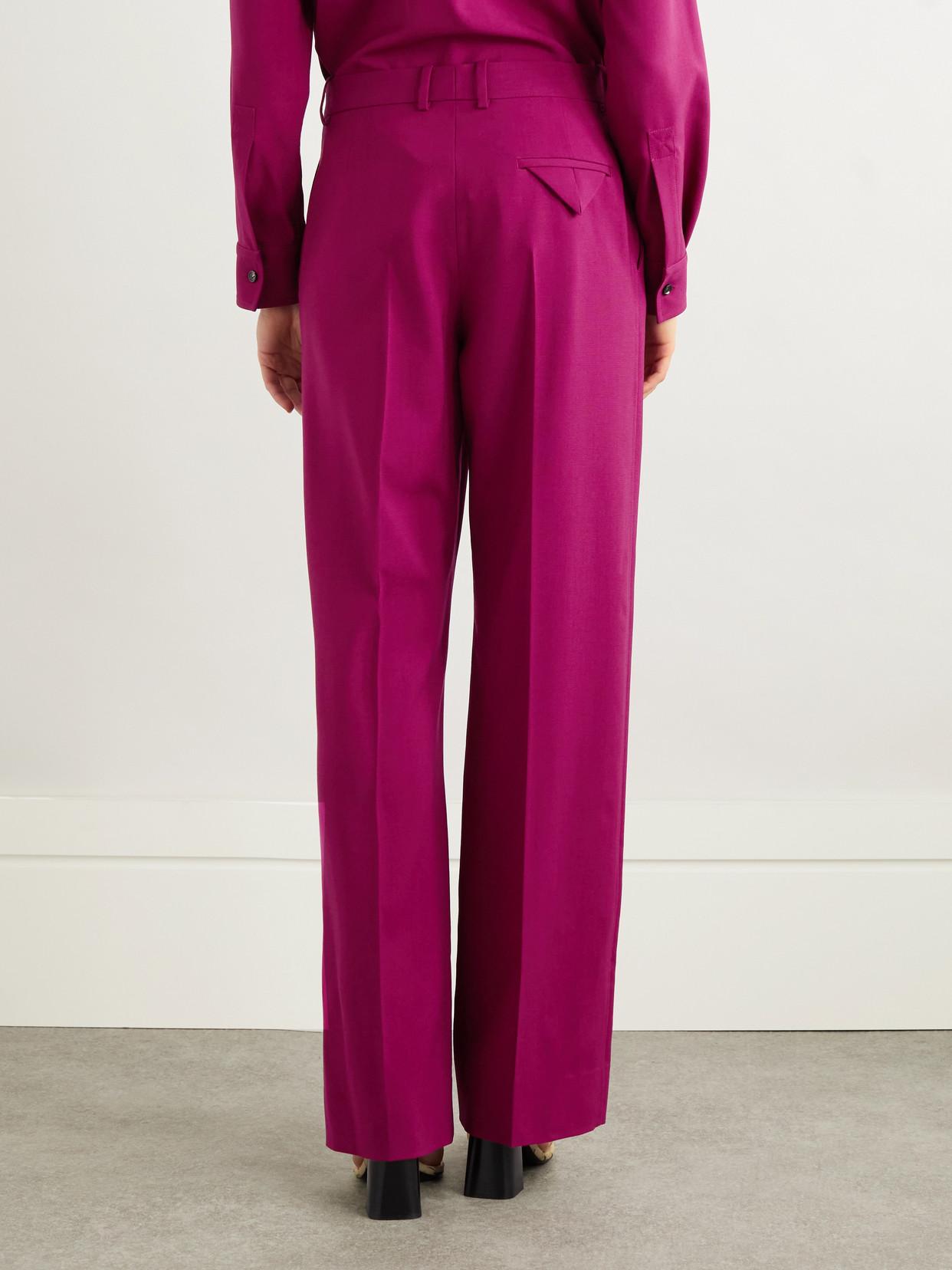 パンツ Bottega Veneta Pink Stretch Viscose Blend Pant BOTTEGA VENETA Checked crepe straight-leg pants | NET-A-PORTER