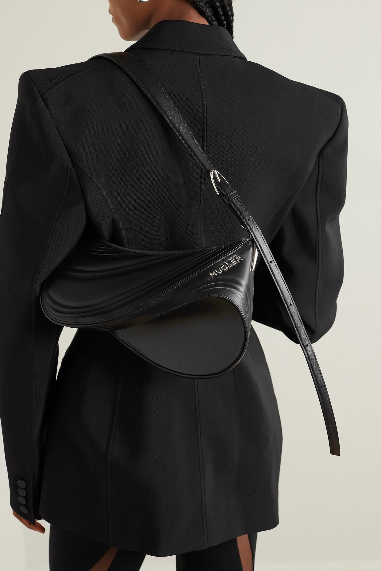 Black embossed Spiral Curve 01 bag - Mugler fashion official