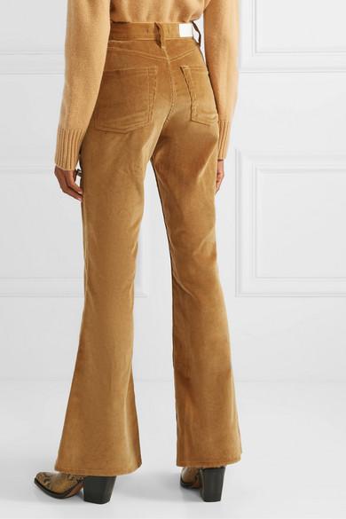RE/DONE 70s Ultra High-rise Cotton-corduroy Flared Pants in