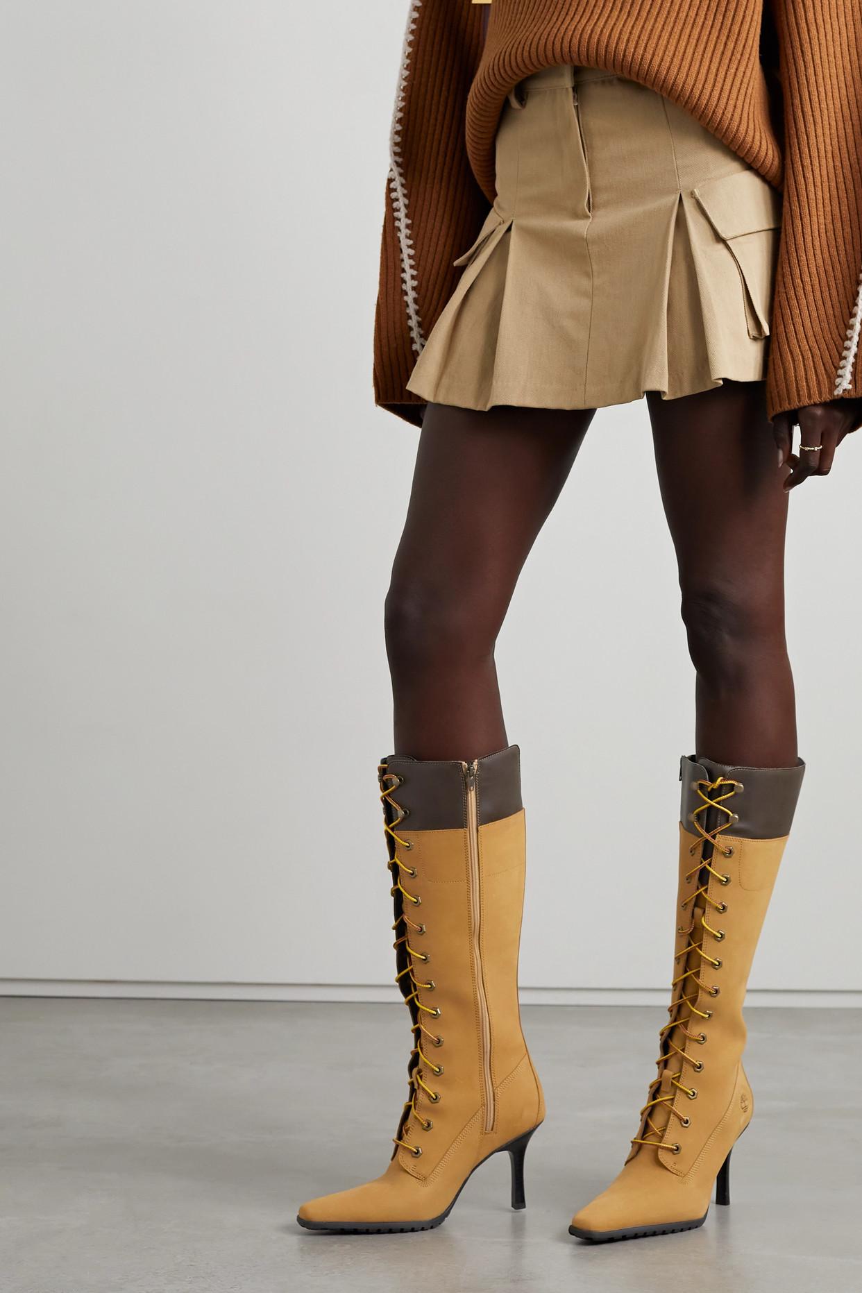 Timberland + Veneda Carter Leather-trimmed Nubuck Knee Boots in Brown | Lyst
