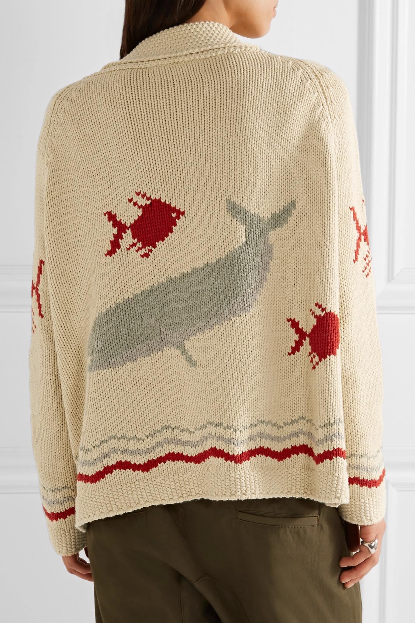 The Great The Fisherman Intarsia Cotton blend Cardigan Lyst