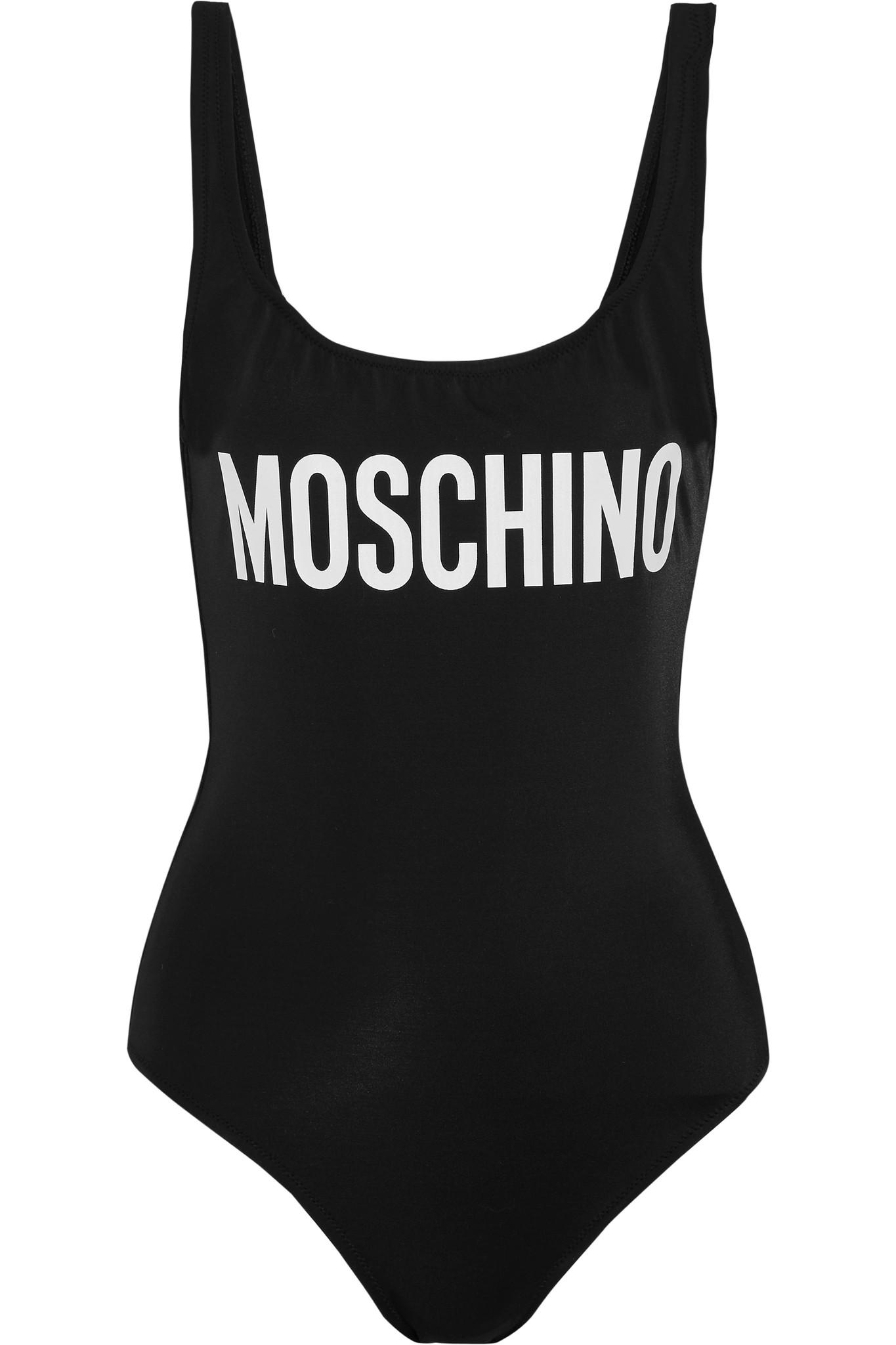 Lyst Moschino Printed Swimsuit in Black