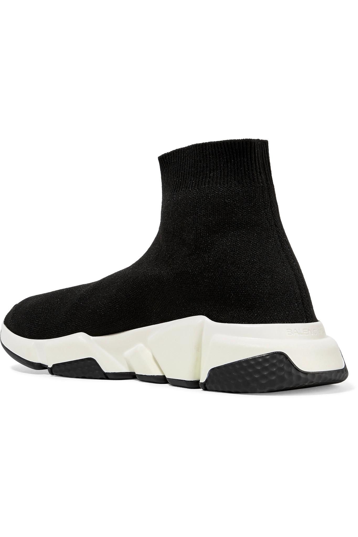 Balenciaga Speed Stretch-Knit High-Top Sneakers in Black | Lyst