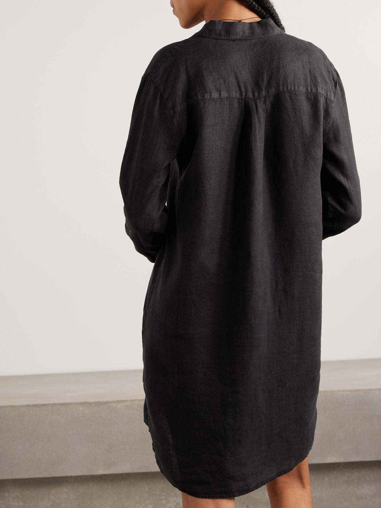 James Perse Linen Midi Shirt Dress in Black | Lyst UK James Perse Linen Midi Shirt Dress in Black | Lyst UK
