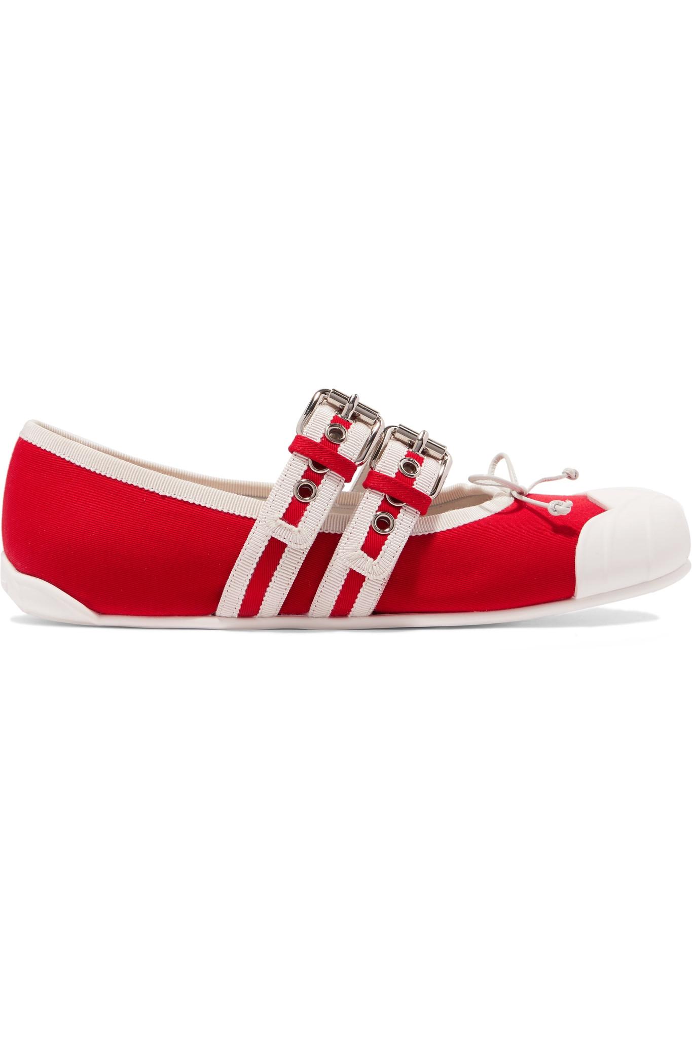 miu miu buckle ballet flats