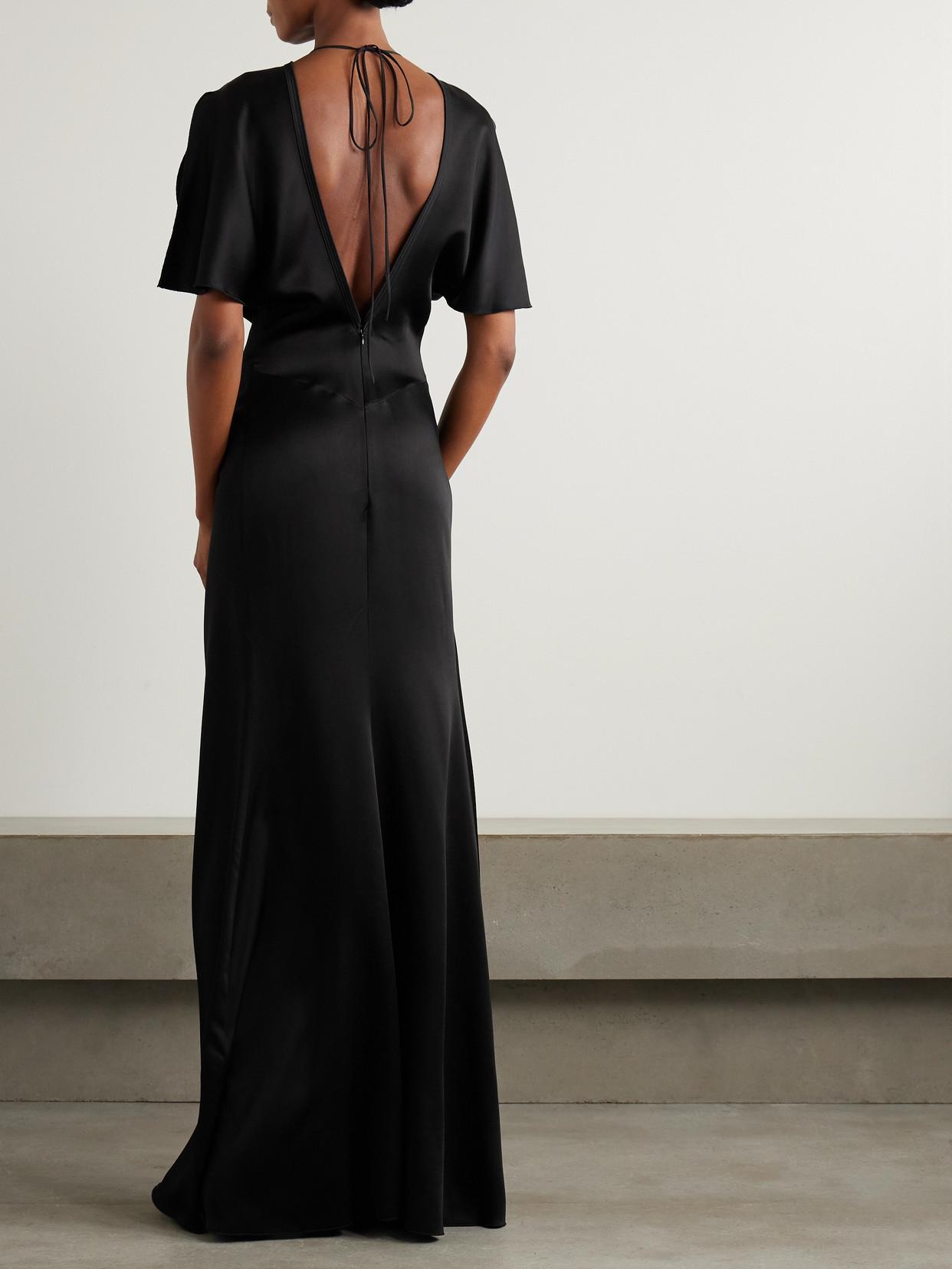 victoria beckham gathered satin maxi dress Victoria Beckham Gathered satin gown Victoria Beckham