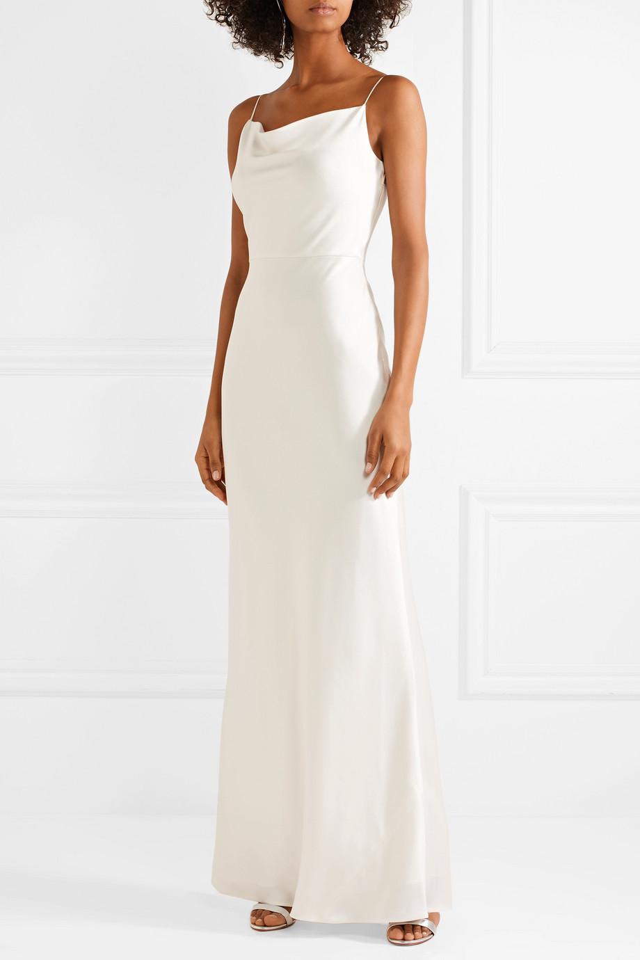 Jason Wu Crepe-trimmed Satin Gown Ivory ...