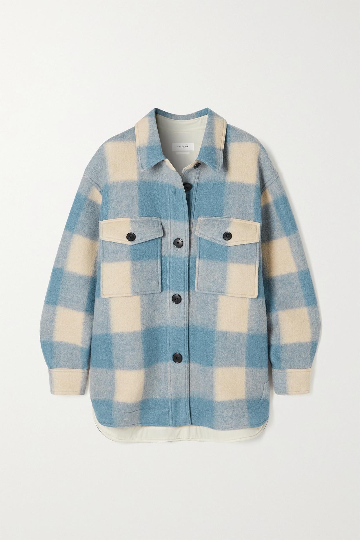 Étoile Isabel Marant Harveli Checked Flannel Jacket in Blue | Lyst