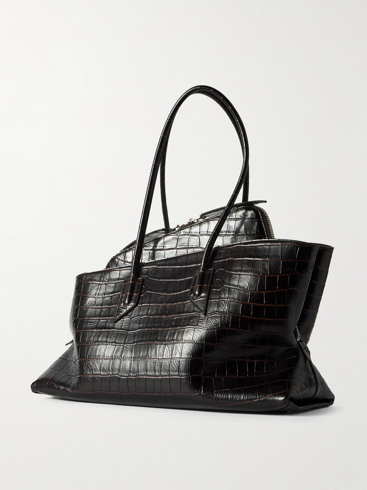 トートバッグ The Attico Structured Crocodile-Effect Brown Bag With 30809080_59817516_600.jpg
