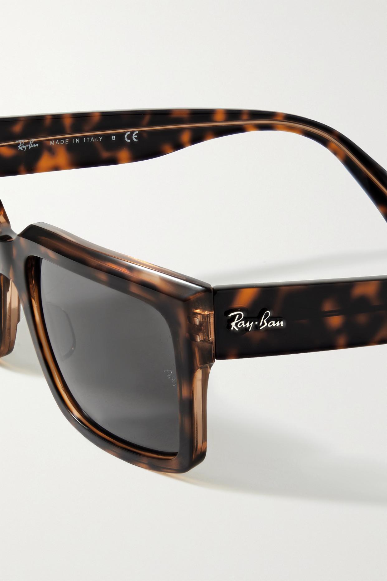 Ray-Ban Inverness Rectangular-frame Tortoiseshell Acetate Sunglasses in  Black | Lyst