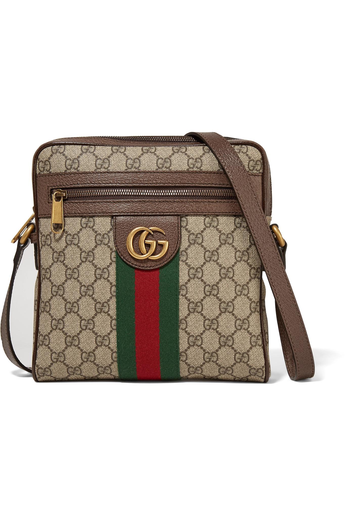 Gucci Ophidia Small Textured Leather-trimmed Printed Coated-canvas