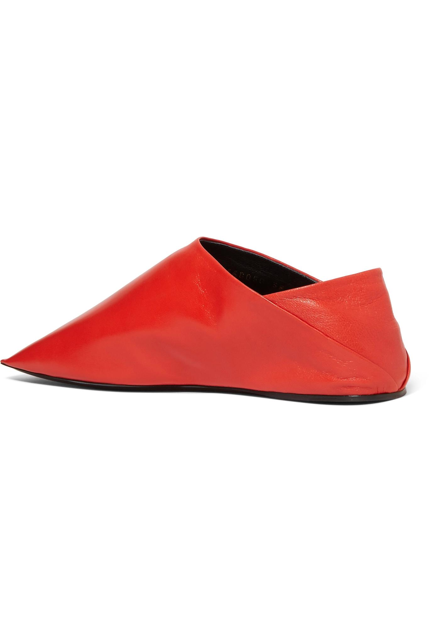 Balenciaga Leather Slippers in Red - Lyst