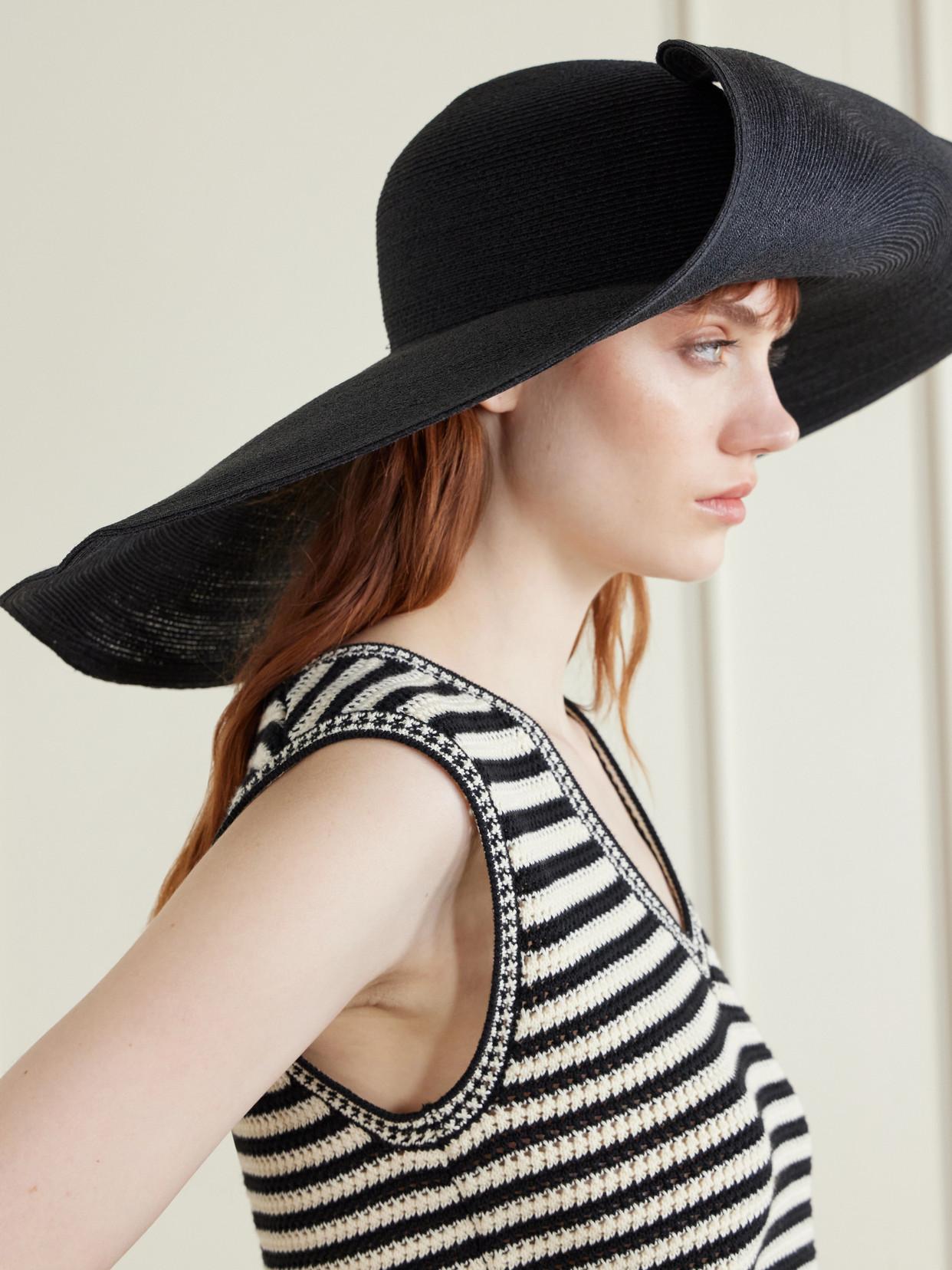 Lauren Ralph Lauren Natural Linen Blend Cloche Sun Hat Black Ribbon Medium Ralph Lauren Hemp-Blend Sunhat in Black | Lyst main image 2